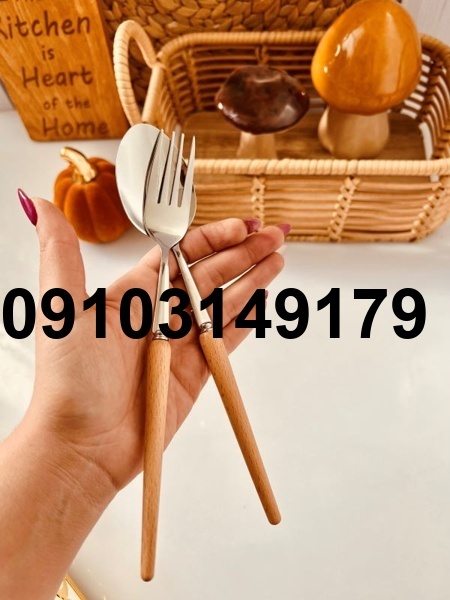 خرید قاشق چنگال دسته چوبی_4