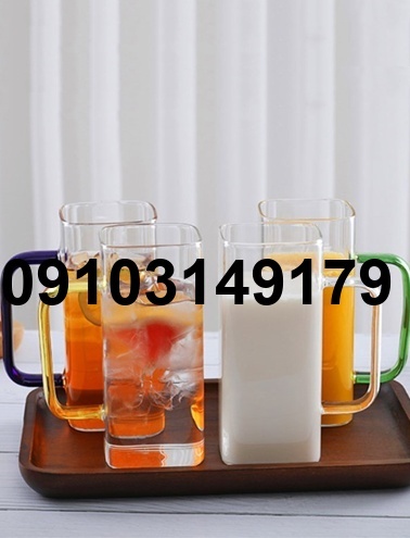 خرید لیوان پیرکس دسته رنگی_2