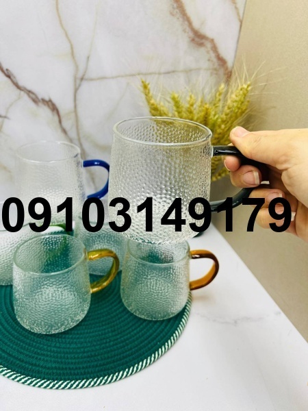 خرید لیوان پیرکس دسته رنگی_3