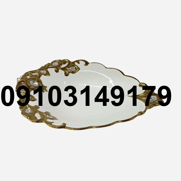 قیمت ظروف سرامیکی سفید طلایی_2