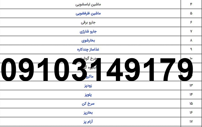 لیست قیمت لوازم برقی آشپزخانه جهیزیه عروس_5
